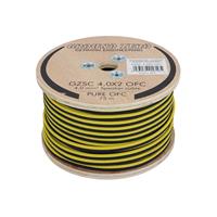 Ground Zero høyttalerkabel 4mm2 OFC-kabel, sort/gul