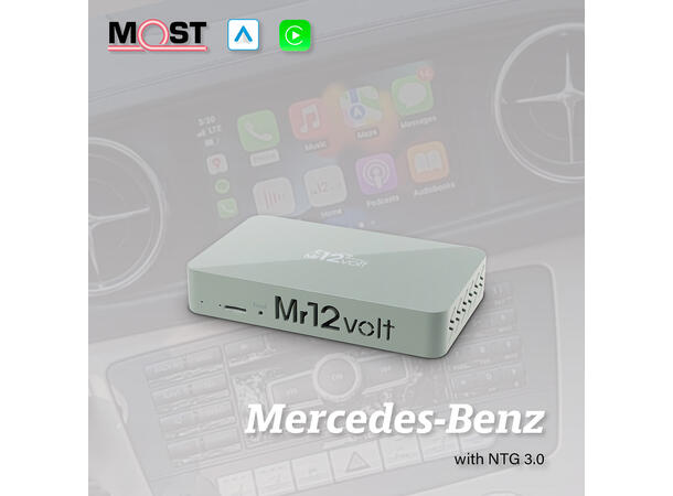 Mr12volt Trådløs CarPlay/Android Auto Mercedes med NTG 3.0, DSP, OEM Mikrofon
