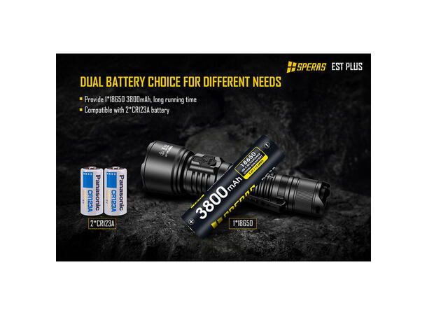SPERAS EST PLUS Lommelykt 1600 Lumen, 726 meter kastelengde 