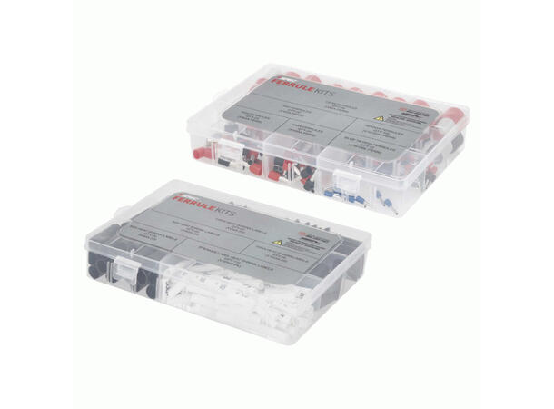 Sett med endehylser og krympestrømper 380 stk endehylser og krympestrømper 