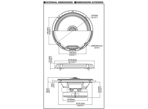 Alpine R2-S65 høyttalerpar 6,5", 100W RMS, R-serie 