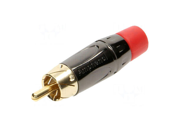 ConnectED RCA kontakt for lodding - rød RCA han, gullbelagt 