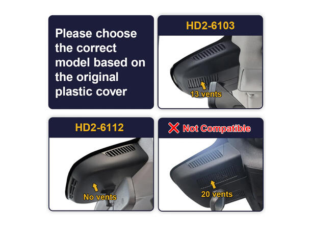 FITCAMX Integrert Plug & Play 4K Dashcam MB EQV/Vito/V-klasse (2015 ->) 