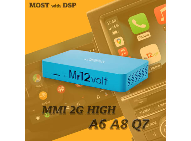 Mr12volt Trådløs CarPlay/Android Auto Audi A6/A8/Q7 med MMI 2G High, DSP