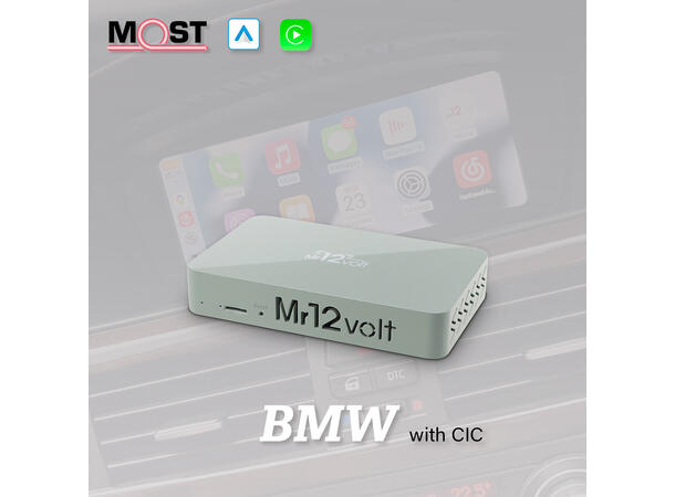 Mr12volt Trådløs CarPlay/Android Auto BMW med CIC, DSP, OEM Mikrofon