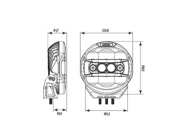 Seeker Quantum Ledzer LED fjernlys 9", 6500 lumen, LED, Laser, Posisjonslys 