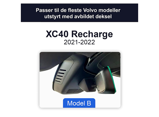 FITCAMX Integrert Plug & Play 4K Dashcam Volvo XC40 Recharge (2021->) Model B