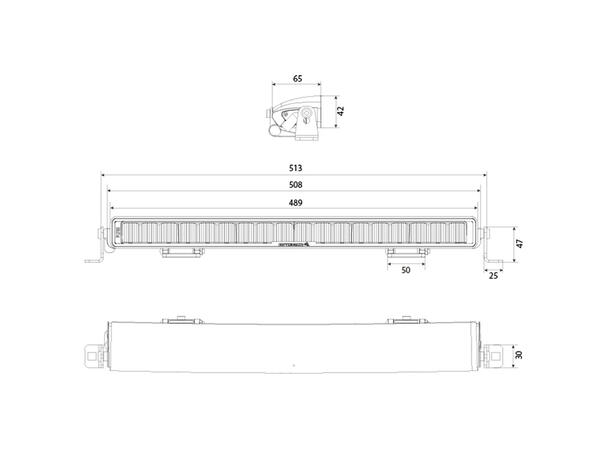Optibeam Pure 506 lyspakke Pure 506 ledbar, skiltbrakett, kabelsett 