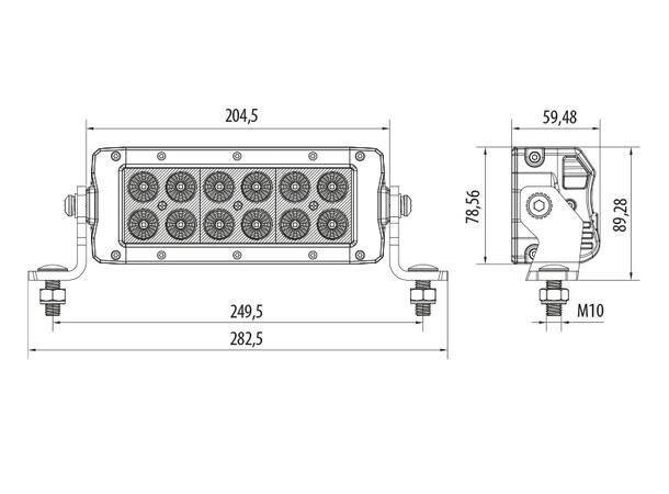 Bullpro Graphite 60W arbeidslys LED, 3.938 Lumen, arbeidslys, kurvet 