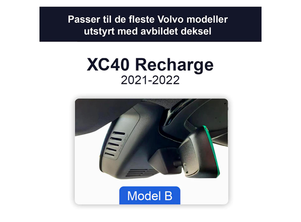 FITCAMX Integrert 4K Dashcam (foran+bak) Volvo XC40 Recharge (2021->) Model B 