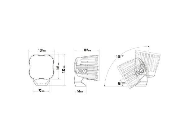 Lazer Utility 80 HD VAR LED arbeidslys 8940 lumen, CISPR25, Justerbar lysstyrke 