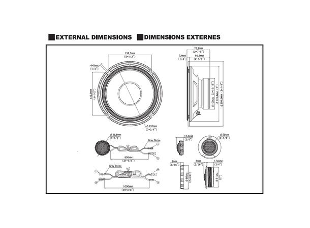 Alpine S2-S80C komponentsett 8", 85W RMS, S-serie 