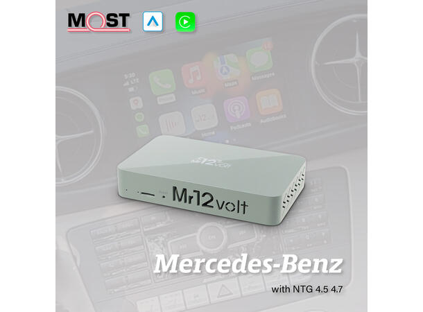 Mr12volt Trådløs CarPlay/Android Auto MB med NTG 4.5/4.7, DSP, OEM Mikrofon 