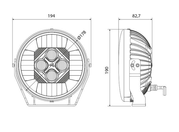 Optibeam SE7EN LED fjernlys 7", 9159 lumen, Posisjonslys 