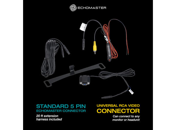 Echomaster PHDCAM10U Front/Ryggekamera Universalt. 7m kabel, Infrarød nattsyn 