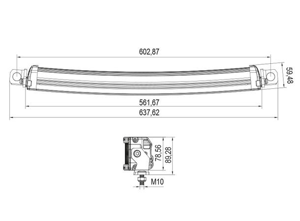 Ocean Vision 200W marine arbeidslys LED, 12.489 Lumen, arbeidslys, kurvet 