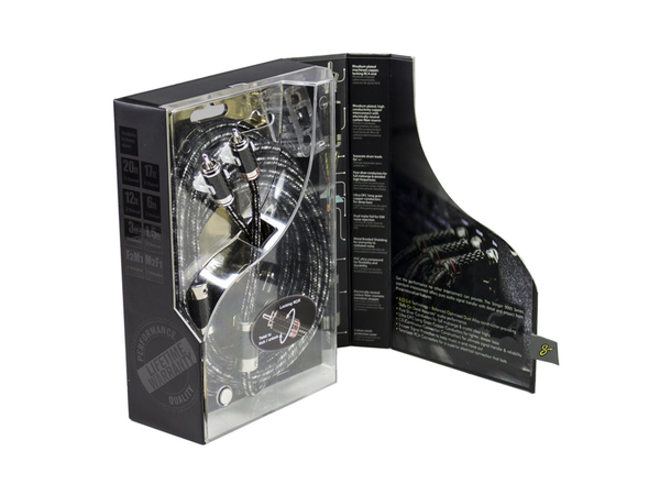 Stinger 9000 Serien 2-kanals RCA 2 Meter, Ultra OFC Rhodium platert RCA 