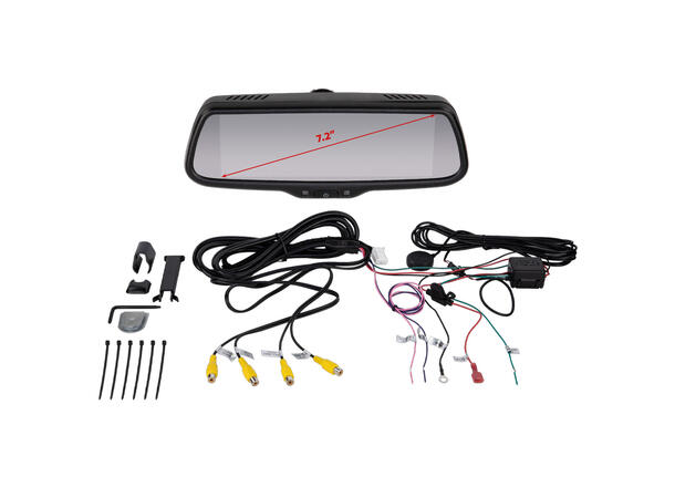 ACV Speilmonitor, universal m/fjernk. 7", 4 x RCA innganger 