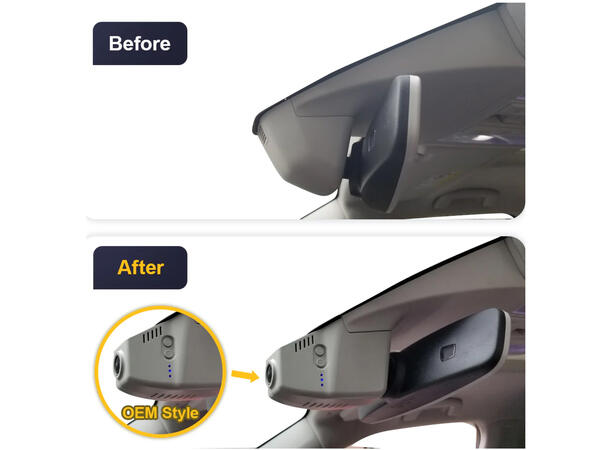 FITCAMX Integrert Plug & Play 4K Dashcam VW/Skoda (2015 ->) "5737" Sort 