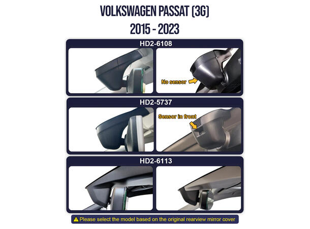 FITCAMX Integrert Plug & Play 4K Dashcam VW/Skoda (2015 ->) "5737" Sort 