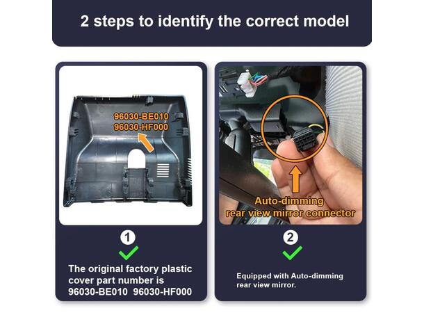 FITCAMX Integrert Plug & Play 4K Dashcam Hyundai Kona (2024->) 