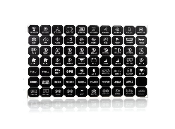 Lumen 8 bryterpanel med strømfordeling 8 knapper, 12/24V, App og styringspanel 