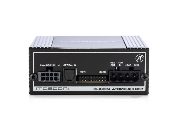 MOSCONI ATOMO 4|8 DSP 4-innganger, 8-kanals DSP, 5-32 Volt 