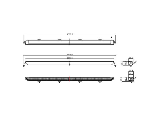OZZ XB1 P52" White ledbar 52", 19800 Lumen, 265W, pos.lys 