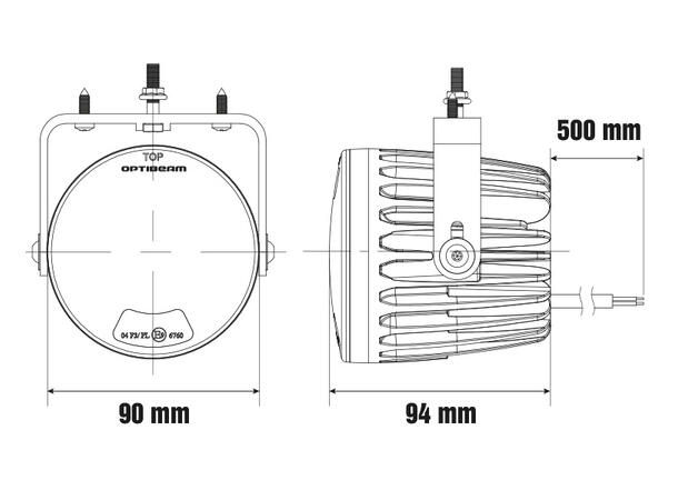 Optibeam Fog Rider tåkelys 645 Lumen, 12W, Pris per stk. 