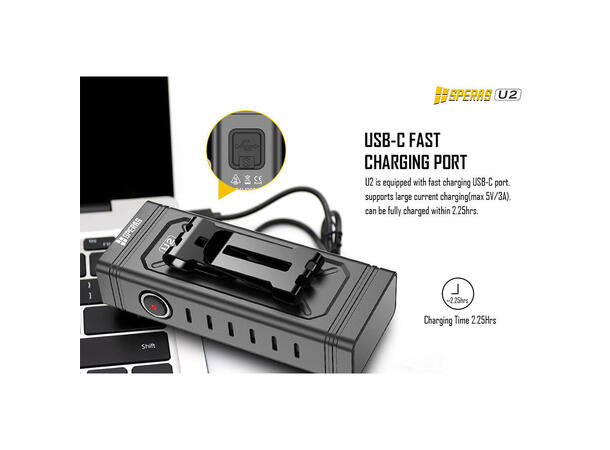 Speras U2 lykt for sykkel 5000 Lumen, 320 meter kastelengde 