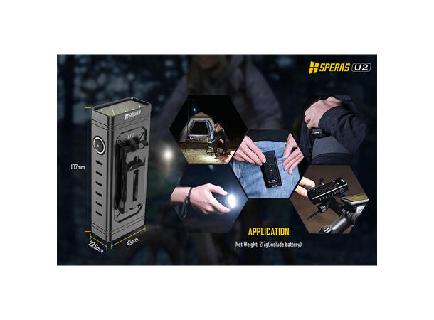 Speras U2 lykt for sykkel 5000 Lumen, 320 meter kastelengde 