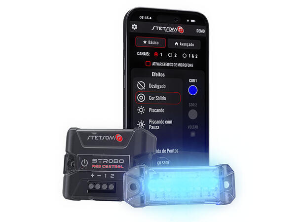 Stetsom Strobo RGB kit Bluetooth kontroller + 4 lamper 