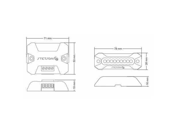 Stetsom Strobo RGB kit Bluetooth kontroller + 4 lamper 