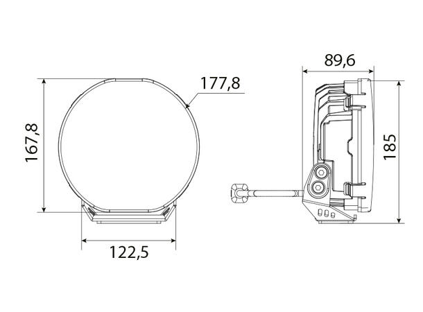 W-Light Fury 7 Sort LED fjernlys 7", 6130 lumen, Posisjonslys, varsellys 