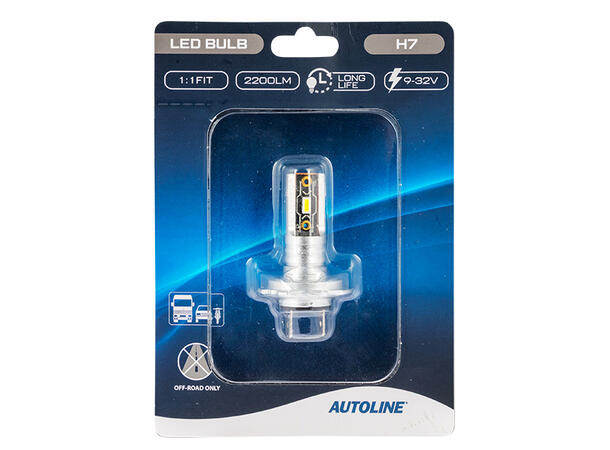 AUTOLINE Direct Fit LED H7 9-32V, 2000 Lumen, Pris per stk 