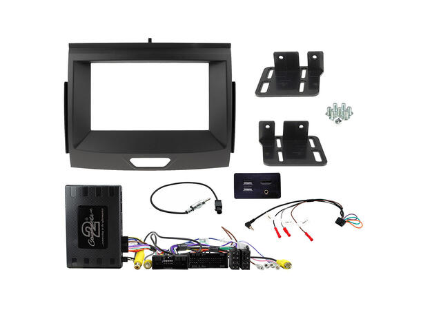 Connects2 2-DIN monteringssett komplett Ford Ranger (2016-2022) m/Sync 3 navi 