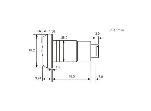 MXN12C ryggekamera 130 grader, innfelt montering 