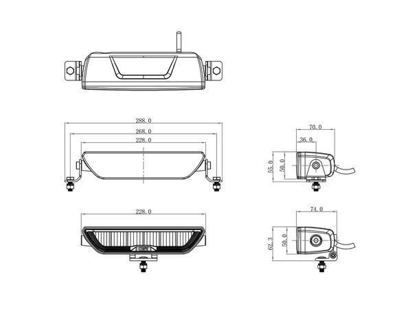 OZZ XB1 P9" White ledbar 9", 3100 Lumen, 42W, pos.lys 