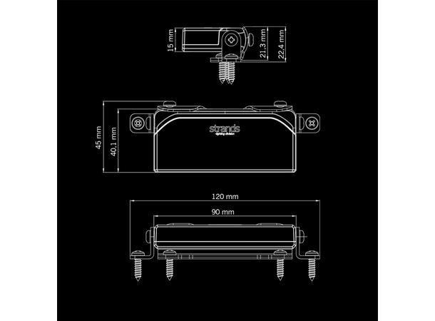 Strands Unity Ultra Flat Duo ryggelys Ryggelys/varsellys, 600 Lumen, 17,5W 