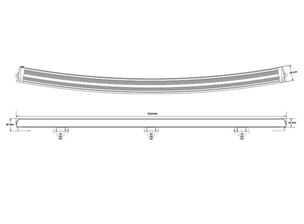 W-Light Super Surge Slim LED fjernlys 40", 15830 lumen, 262W, Posisjonslys 