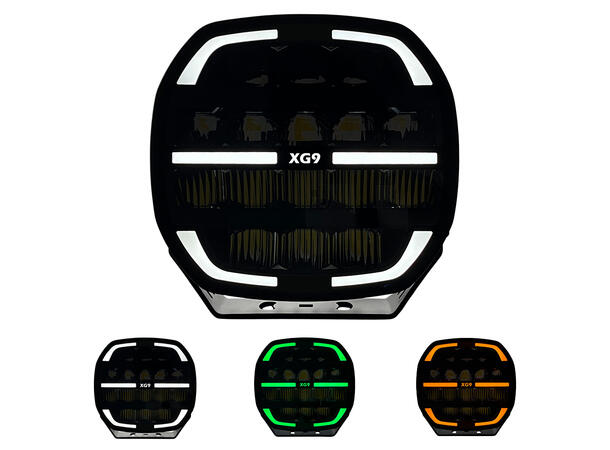 XG9 Driving Light White Multicolor Parklys Hvit, Gul og Grønn. 