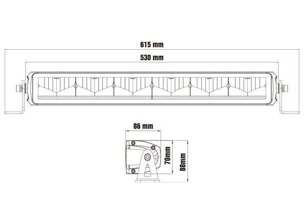 Optibeam Dual All Weather 21", 5400+5070 lumen, Gult og hvitt lys 