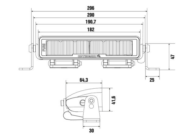 Optibeam Pure 185 7", 8050 lumen, Posisjonslys 