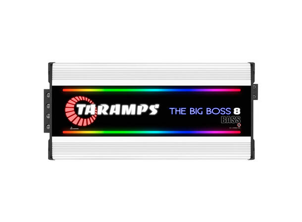 Taramps The Big Boss 8 Bass monoforst. 8000W RMS, 0.5-2 Ohm, RGB, Hvit 