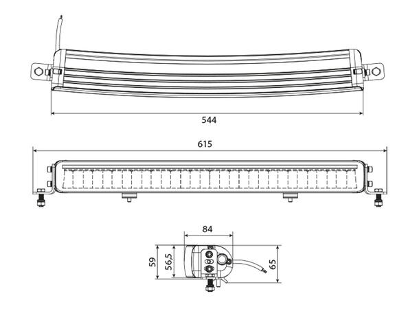 W-Light Comber II LED fjernlys 21", 9200 lumen, Posisjonslys 