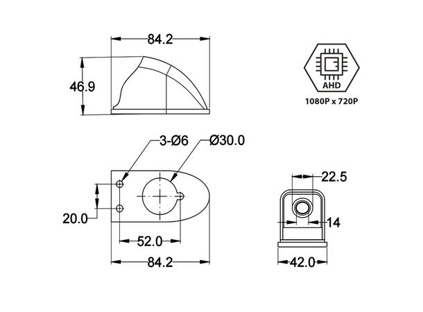 ACV Ryggekamera (AHD 720p) Bobil kamera 