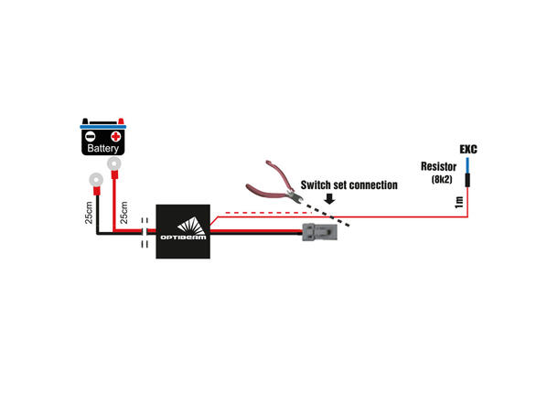 Optibeam relésett 12/24V 2-pin DTP, 12/24 volt 