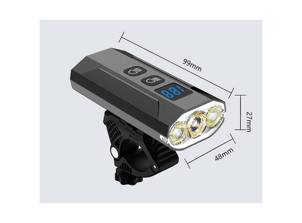 Speras UB1200 lykt for sykkel 1200 Lumen, 5200mAh 