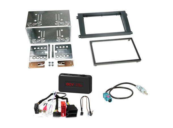 2-DIN monteringssett - komplett Cayenne (2003-2007) m/Aktivt høytt.sys. 