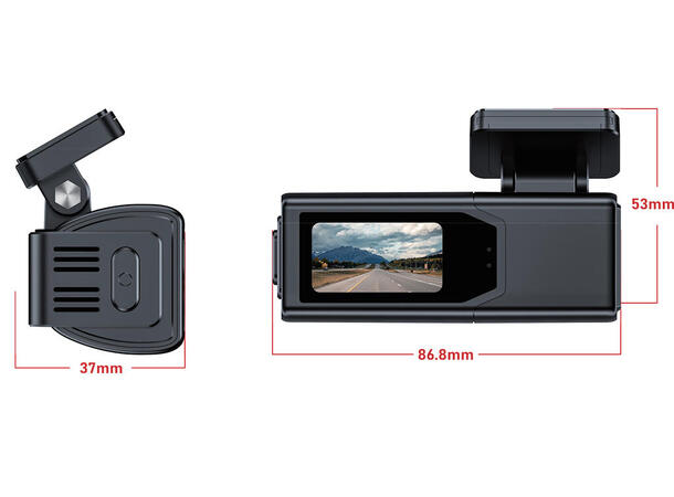 ConnectED Dashboardkamera 1-kanals, 2K, GPS, WIFI, 32GB 